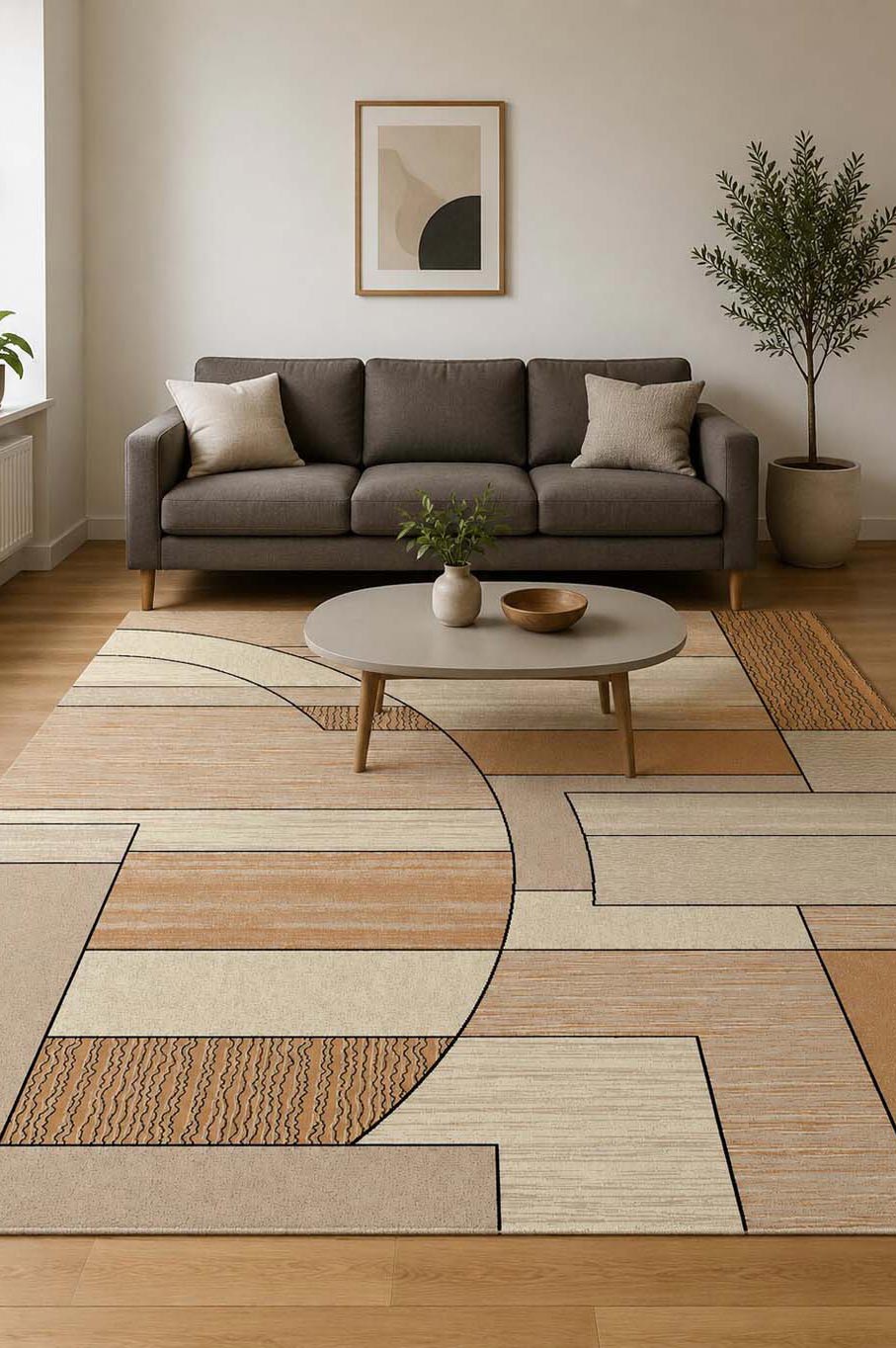 Covor Lotos 538/180 Bej-Crem, 80x150cm, 1800g/mp