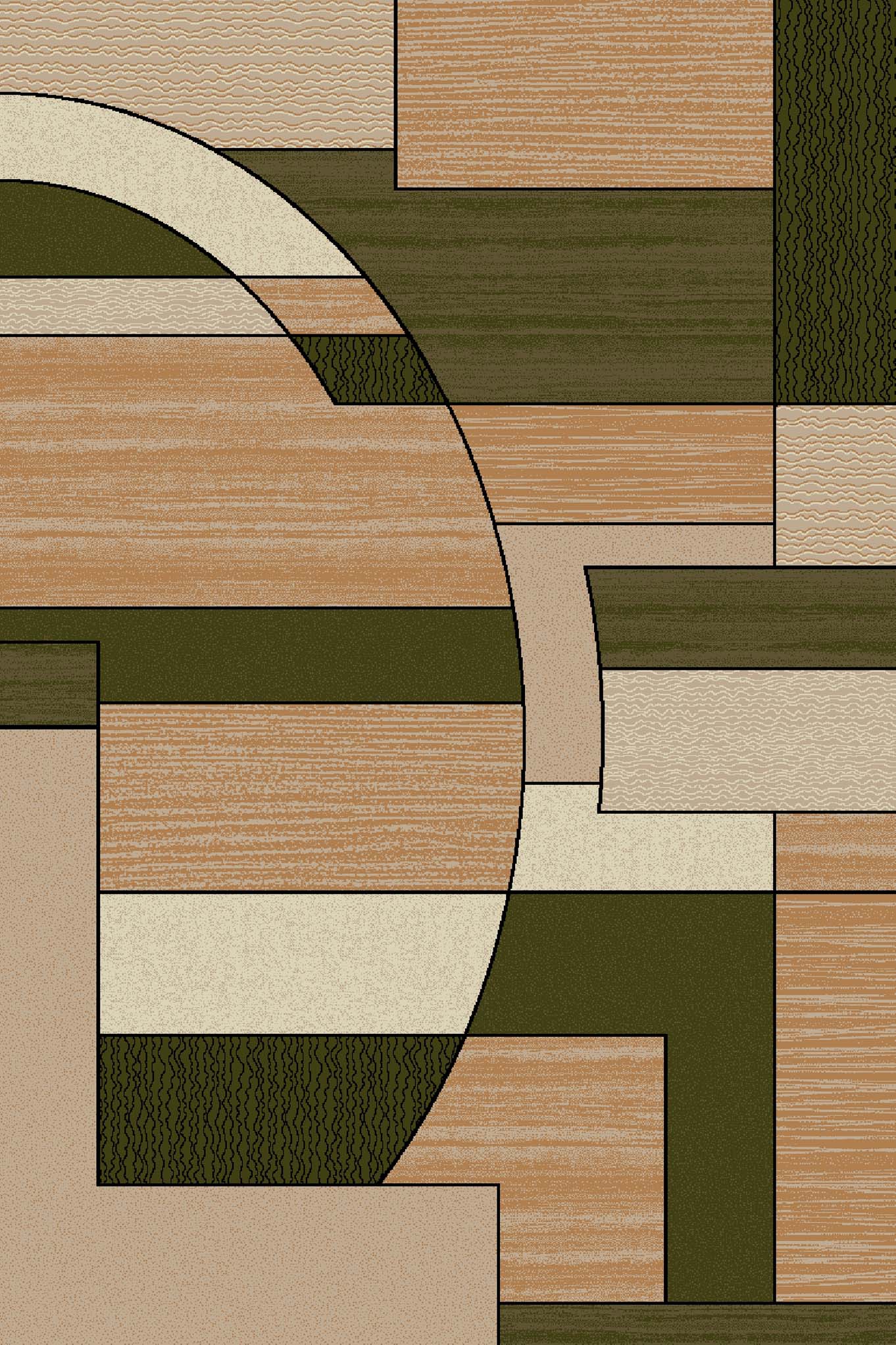 covor verde cu forme geometrice moderne