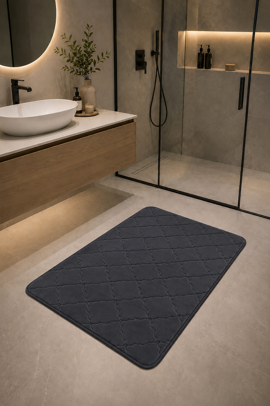 Covor de baie Gri Antracit 60 × 100 cm – Model 251