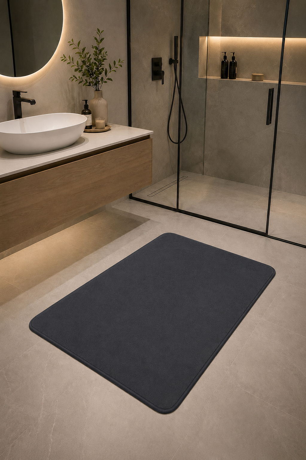 Covor de baie Gri Antracit 60 × 100 cm – Model 255